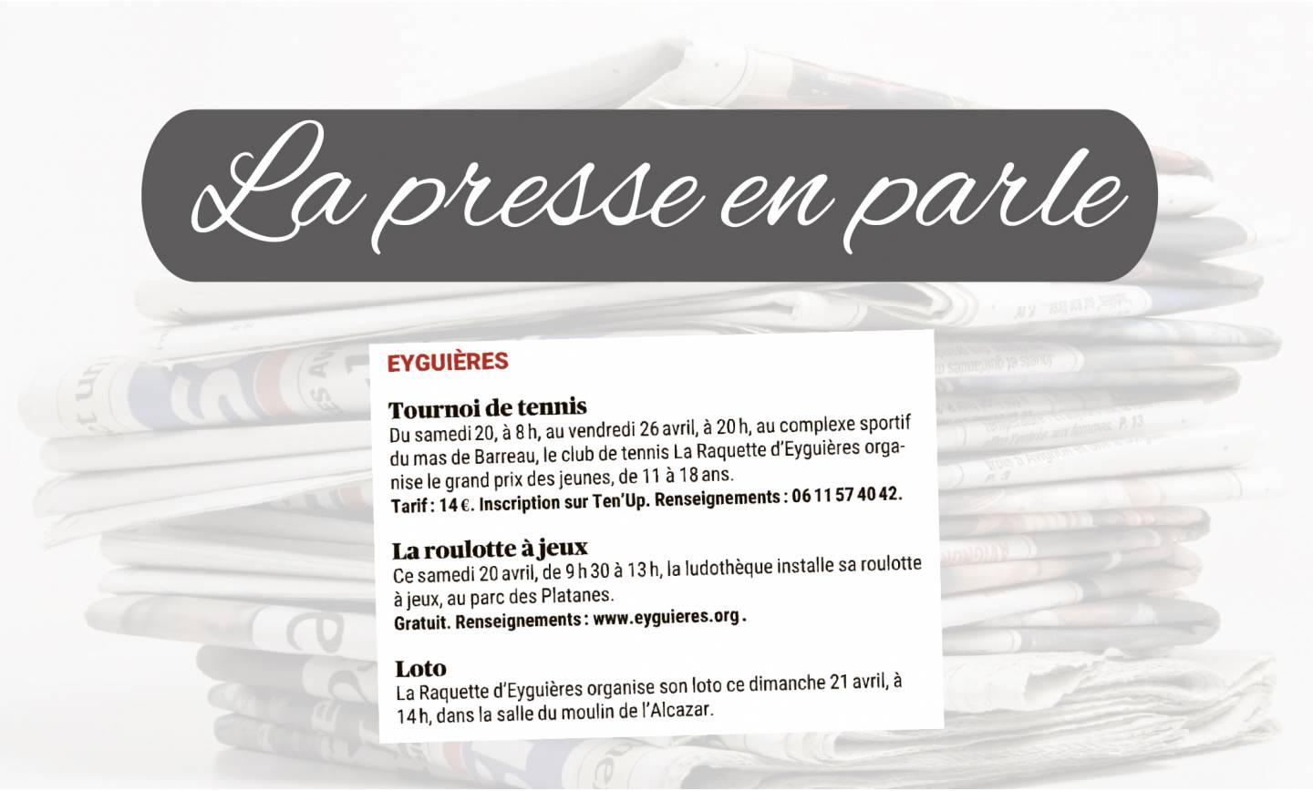 La Presse en parle <br>19/04/24