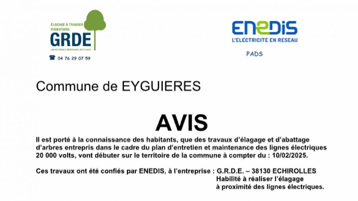 INFO TRAVAUX D’ENTRETIEN <br> 05/02/2025