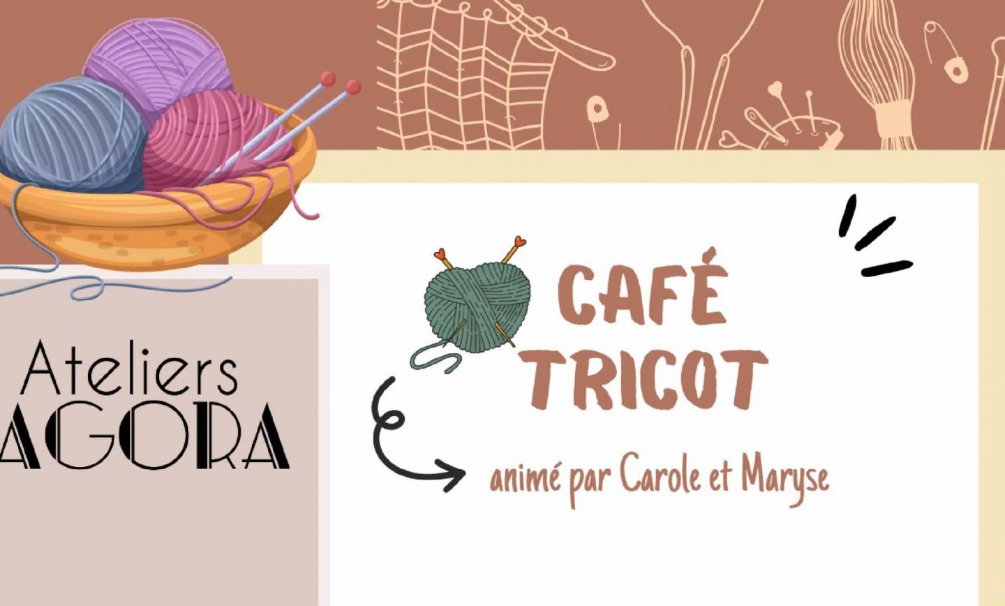 30 août 2025 <br> Café tricot – Ateliers Agora