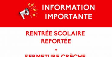 Crèche fermée le 1er septembre <br> 31/08/25
