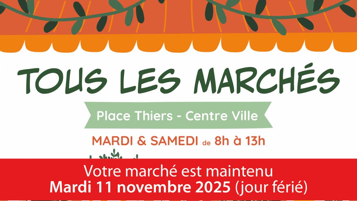 Votre marché du 11 novembre 2025 est maintenu <br> 03/11/2025