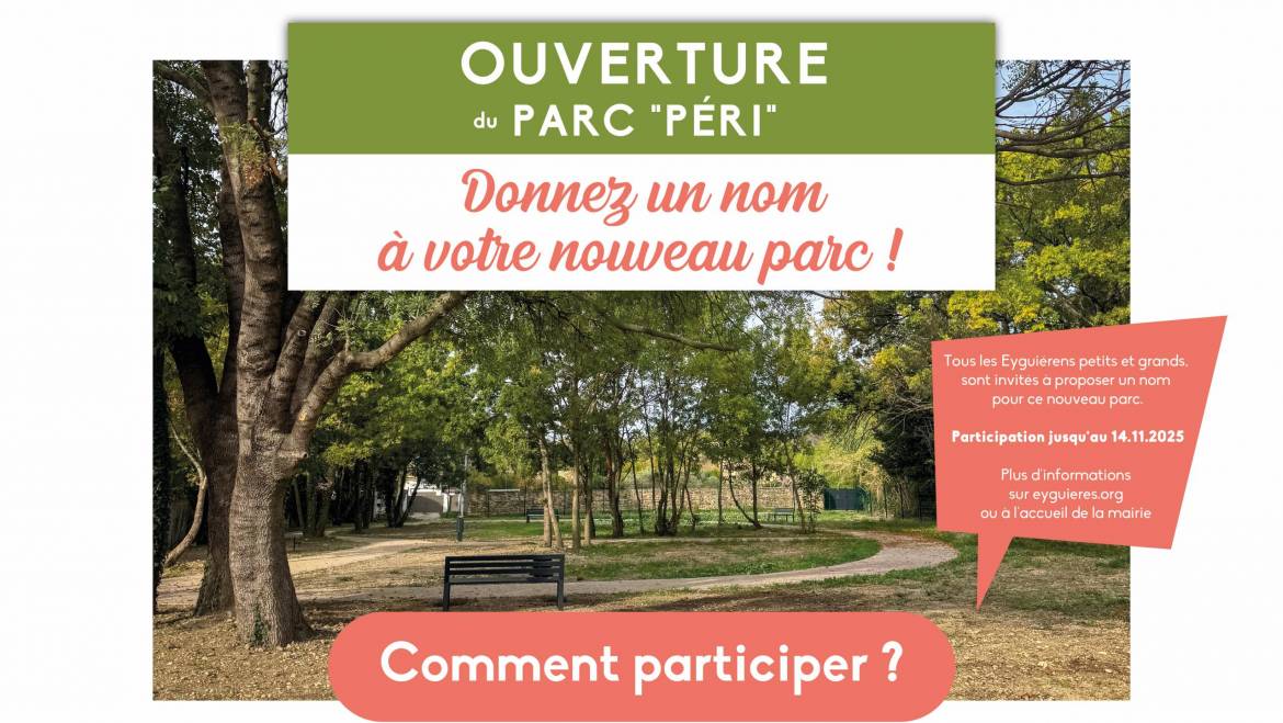 Donnez un nom au nouveau parc <br> 18/10/25