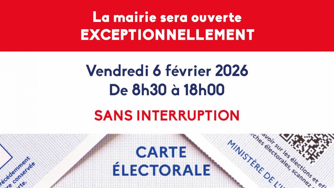 Ouverture exceptionnelle de la mairie <br> 04/02/26