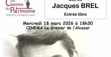 18 mars 2026 <br> Soirée « Jacques Brel »  <br> Les Chemins du Patrimoine