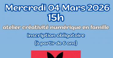 4 mars 2026 <br> Atelier créativité numérique en famille – Médiathèque d&rsquo;Eyguières
